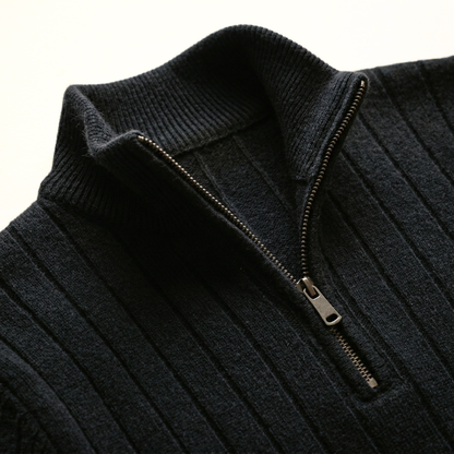 Ribbed Quarter Zip Jumper