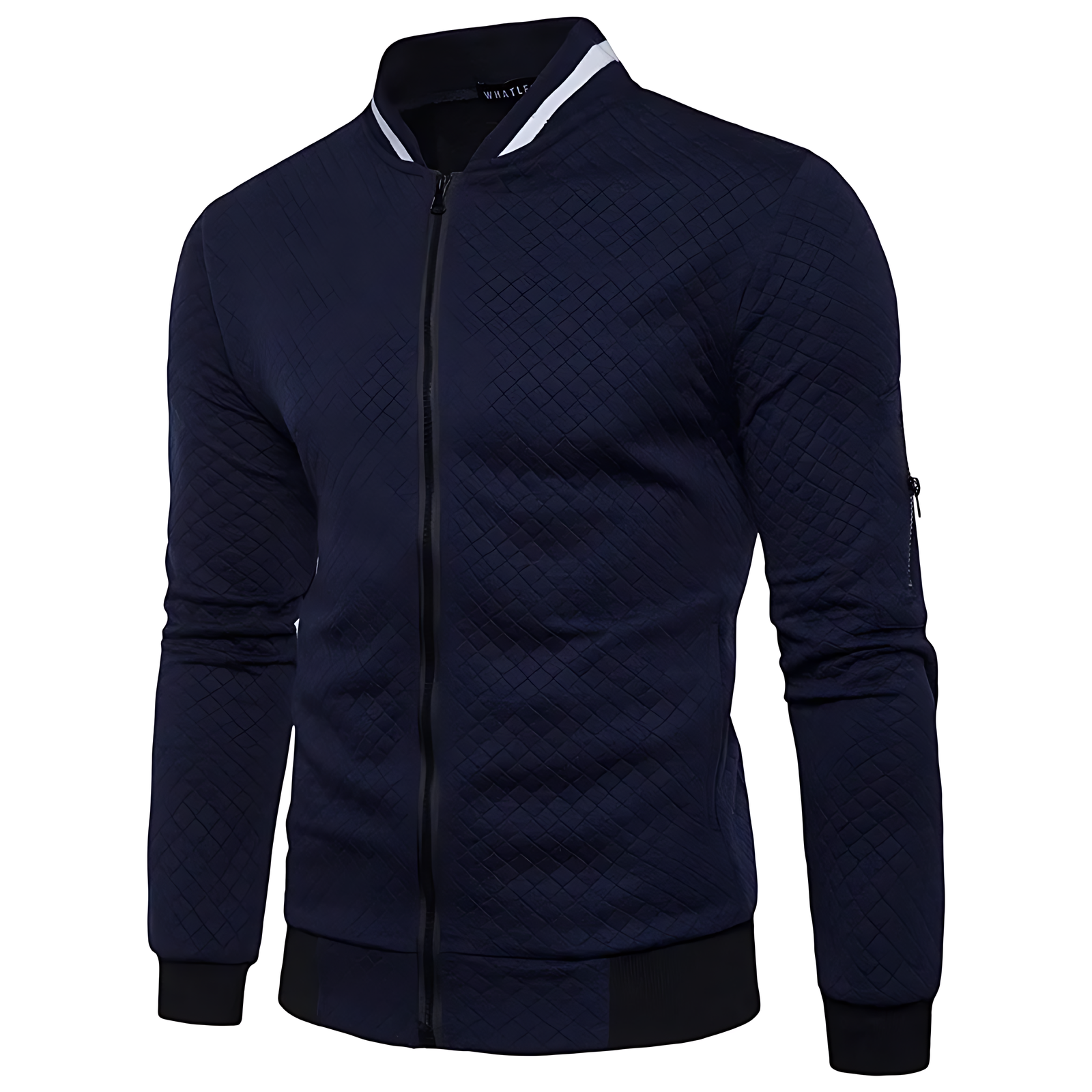 OUTLET  Men's Modern Quilted Zip-Up Bomber Jacket with Contrast Trim