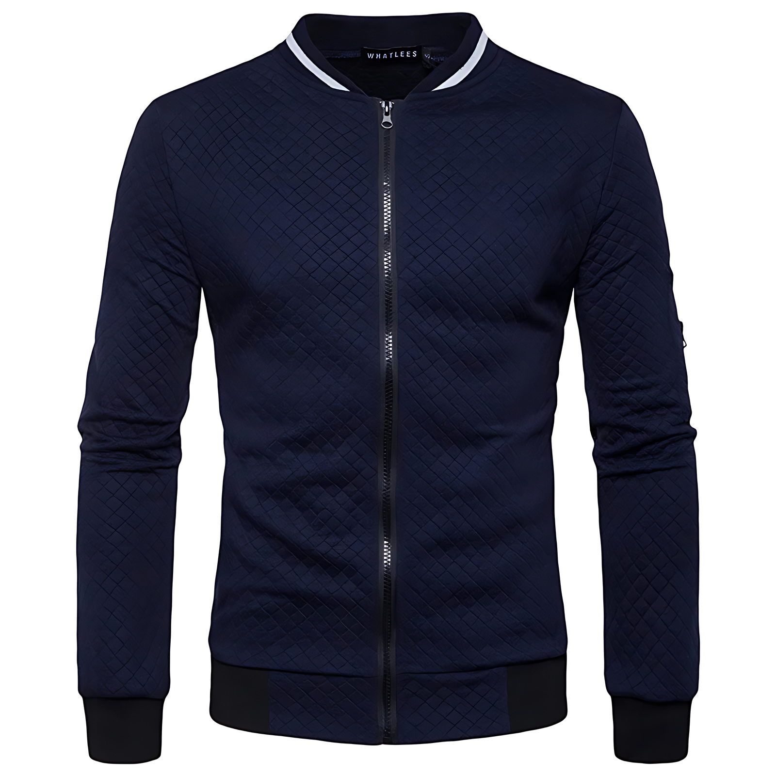 OUTLET  Men's Modern Quilted Zip-Up Bomber Jacket with Contrast Trim